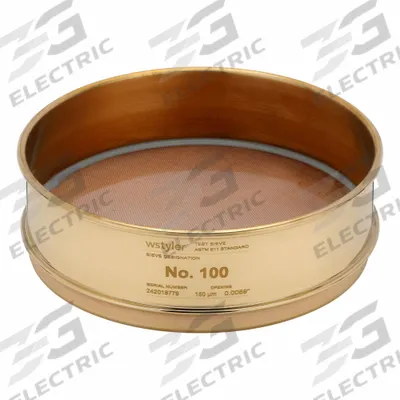 ADVANTECH Standard Brass Cloth Test Sieve: Brass, 8 in Outside Dia - Standard Brass Cloth Test Sieves