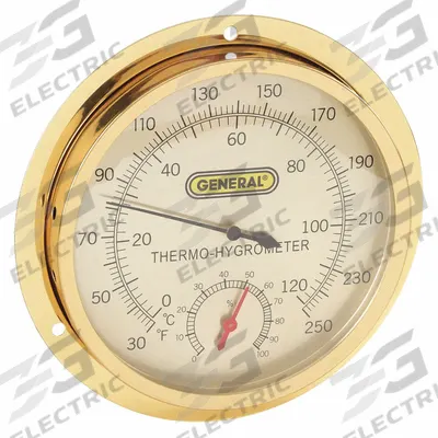 APPROVED VENDOR Analog Thermometer: 0%to 100% Humidity Range, Wall - Wall Mount Dial Temperature & Humidity Gauges