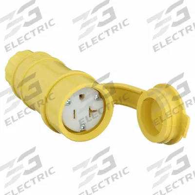 HUBBELL Straight Blade Connector: 5-20R, 125V AC, 20 A, 2 Pole, 3 Wire, Yellow (MPN HBL15W33) - General Purpose Connectors