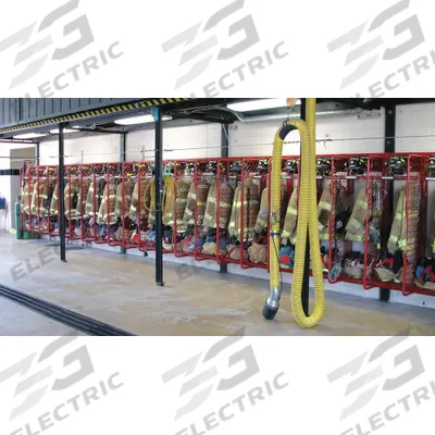 GROVES Turnout Gear Storage Rack: Wall Mount, 1 Sides, 2 Compartments, Steel, Red - Wall-Mount Turnout Gear Racks