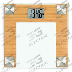 TAYLOR PRECISION PRODUCTS Bathroom Scale: Digital, kg/lb, 12 1/4 in Weighing Surface Wd (MPN 532010610). Key specifications — Brand: TAYLOR; Weighing Units: lb; IP Rating: Not IP Rated; Indicator Attachment: Integrated; Readability: 0.1 kg/0.2 lb.