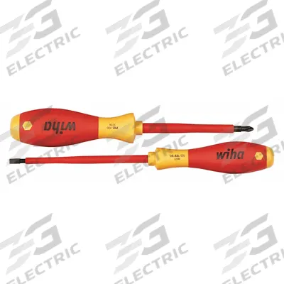WIHA Insulated Screwdriver Set: 1-10 Pieces, 2 Pieces, Phillips/Slotted Tip - Insulated Screwdriver Sets