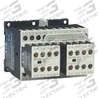 EATON IEC Magnetic Contactor: Reversing, 3 Poles, 3NO Contacts, 12 A, 120V AC Coil (MPN XTCR012B21A). Key specifications — Brand: EATON; Integrated Surge Suppression: Yes.