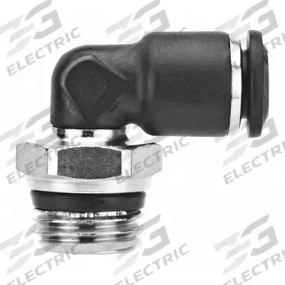 AIGNEP USA Push-Fit Elbow Fitting: 8 mm OD x 1/4 in Pipe Size - Nylon & Nickel-Plated Brass Tube Fittings
