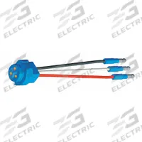 GROTE Pigtail: Slim-Line 0.18 in Male Bullet/Straight Male Pin, 3 Wires, 5 in Wire Lg, 4 Connectors (MPN 66815). Key specifications — Wire Sizes Included: 14 AWG; Features: Moisture and Corrosion Resistant; Connector Type: Slim-Line 0.18 in Male Bullet; Compatible Product Type: Stop, Turn, Tail Lights.