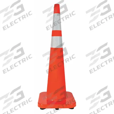 APPROVED VENDOR Traffic Cone with Bands: MUTCD/NCHRP-350, 36 in Cone Ht, Orange, High-Intensity Prismatic - Traffic Cones for Roadway Use