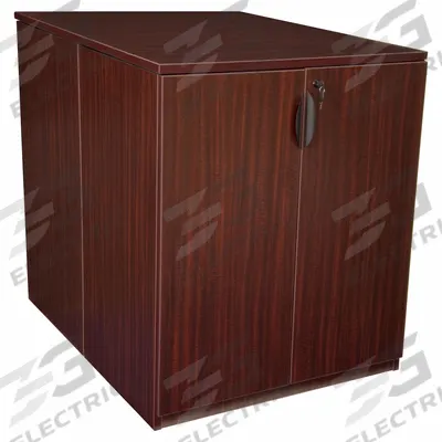 REGENCY Combination File Cabinet: Melamine, Mahogany, 0 Pedestals, 3 Drawers - Counter-Height Desks