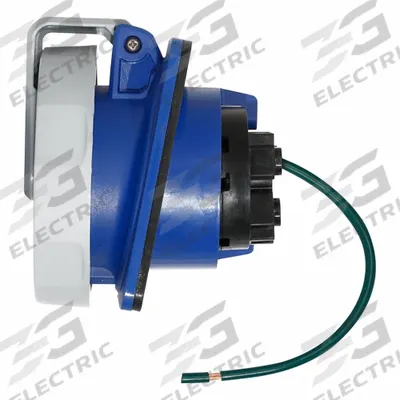 LEVITON Pin and Sleeve Receptacle: Blue, 480V AC, Three Phase, 30 A, 3 Pole, 4 Wire - Washdown-Rated Receptacles