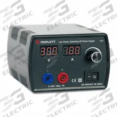 TRIPLETT Output DC Power Supply: Digital DC, 4.3 in H x 3 in W x 5.5 in D, 1 A Current Output Max. (MPN PS30). Key specifications — Calibration Certificate Type: Not Certified; Manufacturer Part Number: PS30; Brand: TRIPLETT; Includes: Spare Fuse; Power Supply Type: Digital DC.