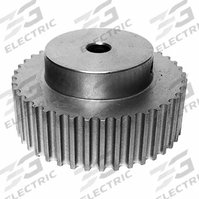 Dayton Timing Pulley: Curvilinear, Fixed, For HTD Timing Belt Section, For 15 mm Belt Wd - HTD Section Fixed-Bore Timing Pulleys with Hub