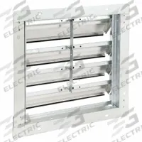 25"H-W 5.75"L Alu Wall Backdraft Dampr: For 20 in Fan, Single Panel, 25 in H, 25 in W, 2 1/2 in D (MPN 53DR11). Key specifications — Airflow Direction: Horizontal; Blade Type: Flat Blade; Brand: DAYTON; Maximum Air Velocity: 2500 fpm; Mounting Position: Vertical.