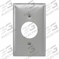 HUBBELL Wall Plate: Single Circular Opening, 1 Gang, Silver, Std Size (MPN SA7). Key specifications — Brand: HUBBELL; Material: Aluminum.