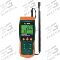 EXTECH Anemometer: 1 fpm Air Velocity Resolution, CFM, Hot Wire, Air Flow/Air Velocity/Temp, NIST (MPN SDL350-NIST). Key specifications — Calibration Certificate Type: NIST; Data Logging: Yes; Manufacturer Part Number: SDL350-NIST; Brand: EXTECH; Temperature Accuracy: +/-1.5°F; Digital Display Screen Type: LCD; Display Type: Digital; Includes: SD Card.