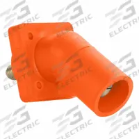 Single Pole Receptacle: Orange, Angled Taper Nose Mating, Threaded Stud Termination, 600V AC/600V DC (MPN 16R29-UO). Key specifications — Series: 16; Receptacle Gender: Male; Brand: LEVITON.