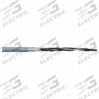 CHAINFLEX Control Cable: 18 AWG Conductor Size, 25 Conductors, PVC, Order by the Foot, Gray (MPN CF140US-07-25). Key specifications — Conductor Size: 18 AWG; Minimum Bend Radius Factor - Fixed: 7.5 x OD; Minimum Bend Radius Factor - Flexible: 8 x OD; Shielding: Shielded; Brand: CHAINFLEX.