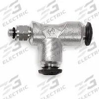 AIGNEP USA Push-Fit Tee Fitting: 5 mm OD x 5 mm OD Size, Nickel, 1 19/32 in Overall Lg, Silver, 5 PK (MPN 50225N-5-M5-PK5). Key specifications — Brand: AIGNEP USA.
