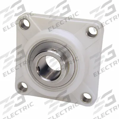 IPTCI BEARINGS 4 Bolt Flange Bearing: Radial Ball, 40 mm Bore, PBT Plastic - Washdown Flange-Mount Ball Bearings