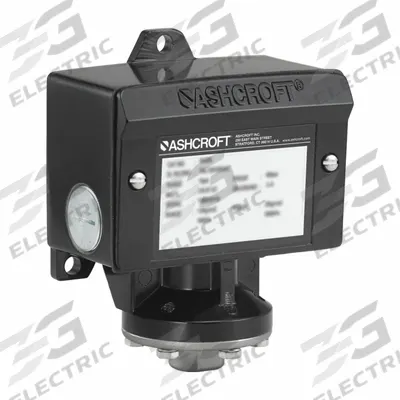 ASHCROFT Pressure Switch: 3 psi – 30 psi, B Series, 4 Pressure Connection Ports - Hazardous-Location Machine Tool Pressure Switches