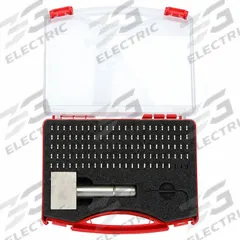 YOUNG BROS. STAMP WORKS Steel Type Kit: 1/16 in Character Ht, 7/8 in Shank Lg, Steel, Sharp-Face (MPN 11129). Key specifications — Characters Included: Dash (-); Holds: 1/4 in; Brand: YOUNG BROS. STAMP WORKS; Material: Steel.