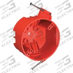 CANTEX Electrical Box: Polycarbonate, Nonmetallic Material & Nominal Size, Round, 2 Gangs, 4 in Dia. (MPN EZ20CNAR). Key specifications — Brand: CANTEX; Bracket Style: Without Bracket; Clamp Style: NMSC.