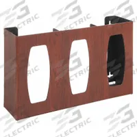BOWMAN DISPENSERS Glove Dispenser: ABS, 17 in Overall Wd, 10 1/8 in Overall Ht, 4 in Overall Dp (MPN GL030-0233). Key specifications — Dispenser Layout: (3) Boxes; Fill Direction: Right Load; Material: ABS; Brand: BOWMAN DISPENSERS; Color: Cherry Wood.