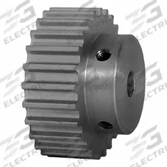 DAYTON Timing Pulley: Curvilinear, Fixed, For 9 mm Belt Wd, 25 Teeth, 5 mm Pitch, Aluminum (MPN 25-5M09-6A3). Key specifications — Brand: DAYTON; Finish: Clear Anodized; For Belt Series: Powerhouse®.