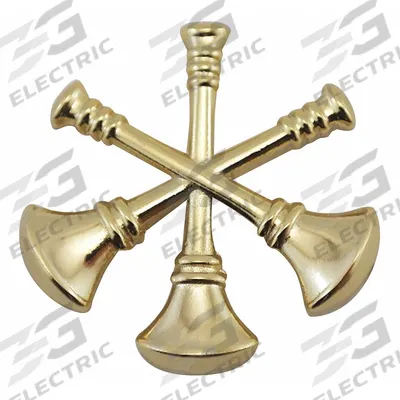 HEROS PRIDE Metal Rank Insignia: Asst. CF Fire Bugles, 3/4 in, Gold, Metal, Clutch Pin - Metallic Insignia