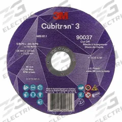3M CUBITRON 3 Cut-Off Wheel: Type 27, 6" x 0.045" x 7/8", Ceramic, 60 Grit, Cubitron 3 (MPN 66198). Key specifications — Series: Cubitron 3; Brand: 3M CUBITRON 3.