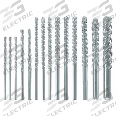 BOSCH Round Shank Drill Bit Set: 1/2 in_1/4 in_1/8 in_3/8 in_3/16 - Round-Shank Masonry Drill Bit Sets for Rotary Drills