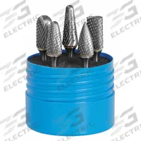 SGS PRO Carbide Bur Set: 1/4" Shank, Double Cut, 1/2" Head Dia, 5 pc (MPN 18265). Key specifications — Trade Number: SC-5; Brand: SGS PRO.