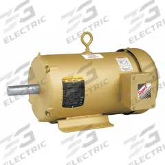 BALDOR General Purpose Motor: Rigid Base Mount, Totally Enclosed Fan Cooled, 5 hp, 208-230/460V AC (MPN EFM3615T). Key specifications — Brand: BALDOR; Nameplate Voltage @ 60 Hz: 208-230/460V AC; Full Load Current @ 60 Hz: 13.4/6.7 A; Nameplate RPM @ 60 Hz: 1,750 RPM; Motor Enclosure: TEFC.