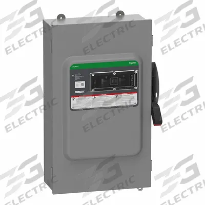 SCHNEIDER Safety Switch: Fusible, 200 A, Three Phase, 240V AC, Galvanized Steel - Fusible Safety Switches