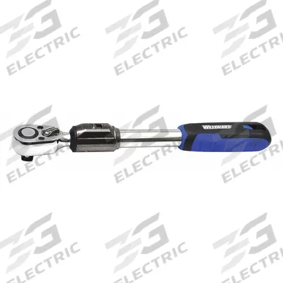 WESTWARD Hand Ratchet: Pear, Reversible, 17 1/4 in Overall Lg, Chrome - Adjustable Length Ratchets