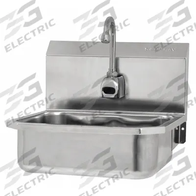 SANI-LAV Hands-Free Sink: 1 Stations, 5 in Bowl Dp, 14 in Bowl Lg, 11 in Bowl Wd - One-Station Wall-Mounted Hand Sinks with Faucets