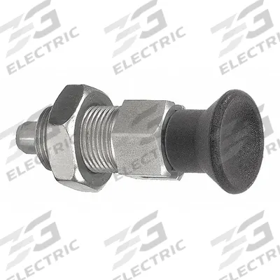 KIPP Indexing Plunger: Locking, SS, M6x0.75 Thread - Locking Pull-Knob Indexing Plungers with Jam Nut