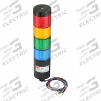 DAYTON Tower Light Assembly: 4 Tier, Amber/Blue/Green/Red, No Sounder Tier, 9 13/16 in Overall Ht (MPN 26ZT37). Key specifications — Manufacturer Part Number: 26ZT37; Brand: DAYTON; Operating Voltage: 24V AC/DC; Light Tier Color: Blue.