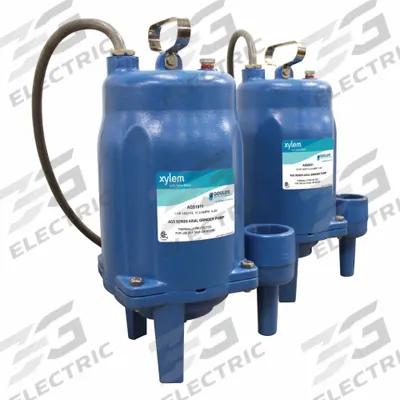 GOULDS Axial Gringer pumps: Single Phase, 1 hp, 230V AC, 2 in, Cast Iron, Corded Electric - General Purpose Sewage Grinder Pumps