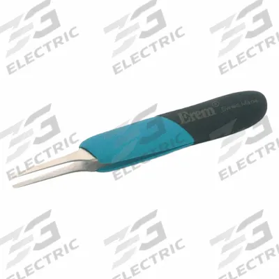 EREM Ergonomic Precision Tweezers: Stainless Steel, Round, Straight Tip - ESD-Safe Tweezers
