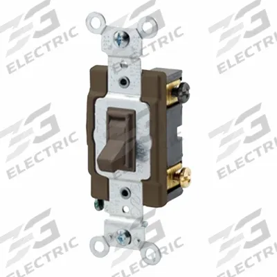 LEVITON Wall Switch: Toggle Switch, 4-Way, Maintained, Brown, 120/277V AC - Toggle Wall Switches