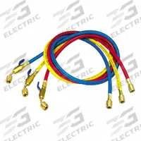 YELLOW JACKET Hose: 14 in Lg, Blue/Red/Yellow, Nylon, 3 Hoses, Ball Valve (MPN 29485). Key specifications — Brand: YELLOW JACKET; Includes Valve: Yes.