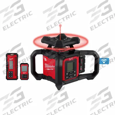 MILWAUKEE Laser Level Kit: 4,000 ft Range w/Receiver, Red Beam, Horizontal/Vertical - Horizontal & Vertical-Beam Rotary Laser Level Kits
