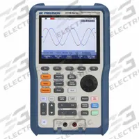 B&K PRECISION Handheld Oscilloscope: Portable Handheld Digital Oscilloscopes, Non-Isolated, Auto (MPN 2512B). Key specifications — Power Source: AC Adapter; IP Rating: IP51; Manufacturer Part Number: 2512B; AC Magnitude Calculation: True RMS; Basic AC Current Accuracy: ±(1% +15 Digits); Basic AC Voltage Accuracy: +/-(1% +15 Digits); Basic DC Current Accuracy: ±(1% +15 Digits); Basic DC Voltage Accuracy: ±(1% +15 Digits).