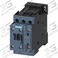 SIEMENS IEC Power Contactor: Non-Reversing, 3 Poles, 3NO Contacts, 9 A, 24V DC Coil (MPN 3RT20231FB40). Key specifications — Brand: SIEMENS; Integrated Surge Suppression: Yes.