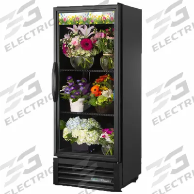 TRUE REFRIGERATION Floral Refrigerator: 62 3/8 in x 24 7/8 in x 23 1/8 in, Black, Swing - Floral Refrigerators