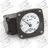 MIDWEST INSTRUMENT Differential Pressure Gauge: Back, 1/4 in NPT Female, ±3-2-3% Gauge Accuracy, 142 (MPN 142-AA-00-OO-50H). Key specifications — Sensor Type: Diaphragm; Series: 142; Housing Material: Aluminum; Certificate of Calibration: Not Included; Gauge Accuracy: ±3-2-3%.