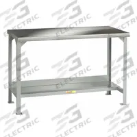 LITTLE GIANT Workbench: Fixed Ht, Stainless Steel, 48 in x 30 in, 5,000 lb Overall Load Capacity (MPN WSS2-3048-36). Key specifications — Brand: LITTLE GIANT.
