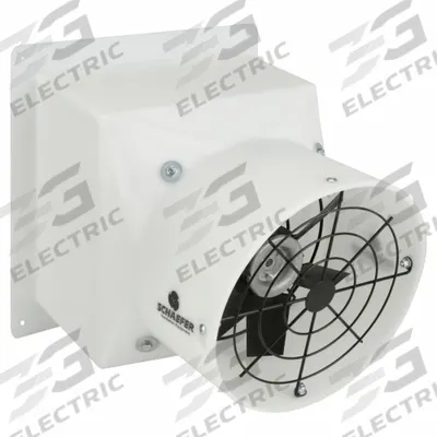 SCHAEFER Agricultural Exhaust Fan: Direct Drive, 12 in Blade, 1/3 hp, Totally Enclosed Air Over - Direct-Drive Cylinder Exhaust Fans
