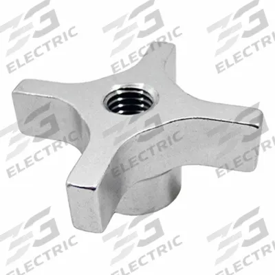 JW WINCO Hand Knob; 4-Prong Knobs: 4 Point, Aluminum, 5/8"-11 Thread - 4-Arm Knobs with Threaded Through-Hole