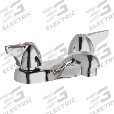 CHICAGO FAUCETS Low Arc Bathroom Faucet: 802, Cast Brass, Polished Chrome Finish - Centerset Handle Bathroom Faucets