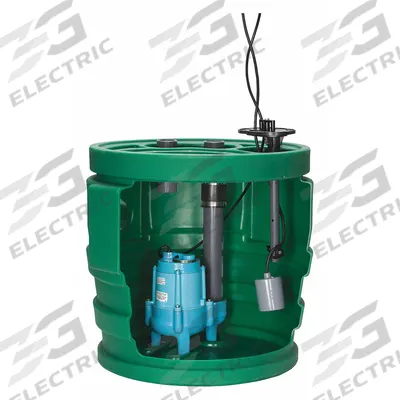 LITTLE GIANT Sewage Ejector System: 41 gal, 1/2 hp, 120V AC, 95 gpm Flow Rate @ 10' of Head - Simplex Sewage Ejector Pump Systems